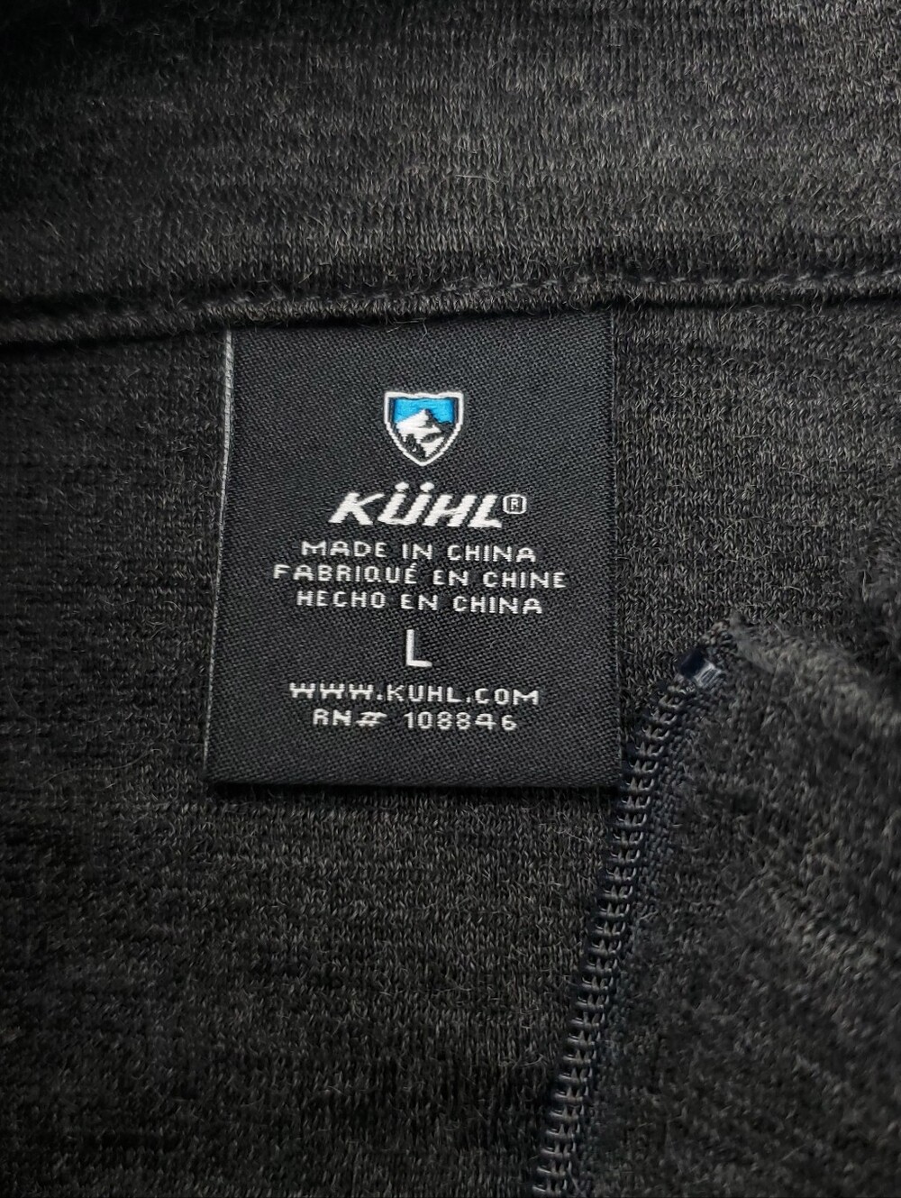 Kuhl Team Sweater Mens Size Large Merino Wool Gray 1/4 Zip Warm Hiking Outdoors - Picture 3 of 10